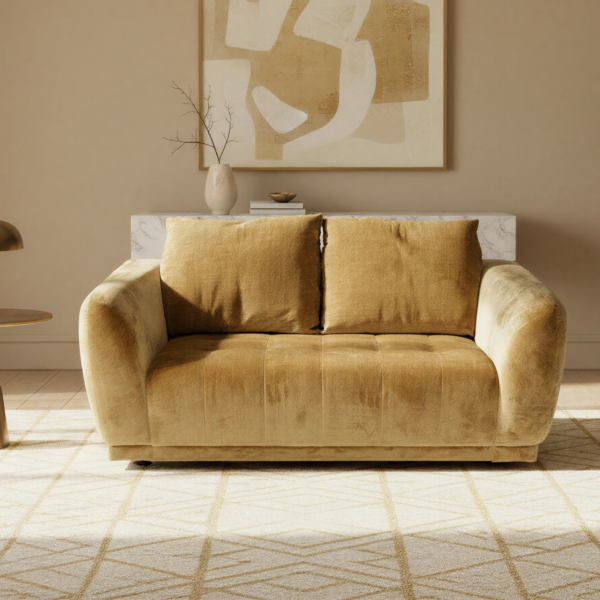 Austin 2 Seater Sofa – Celina Honey Velvet Chenille