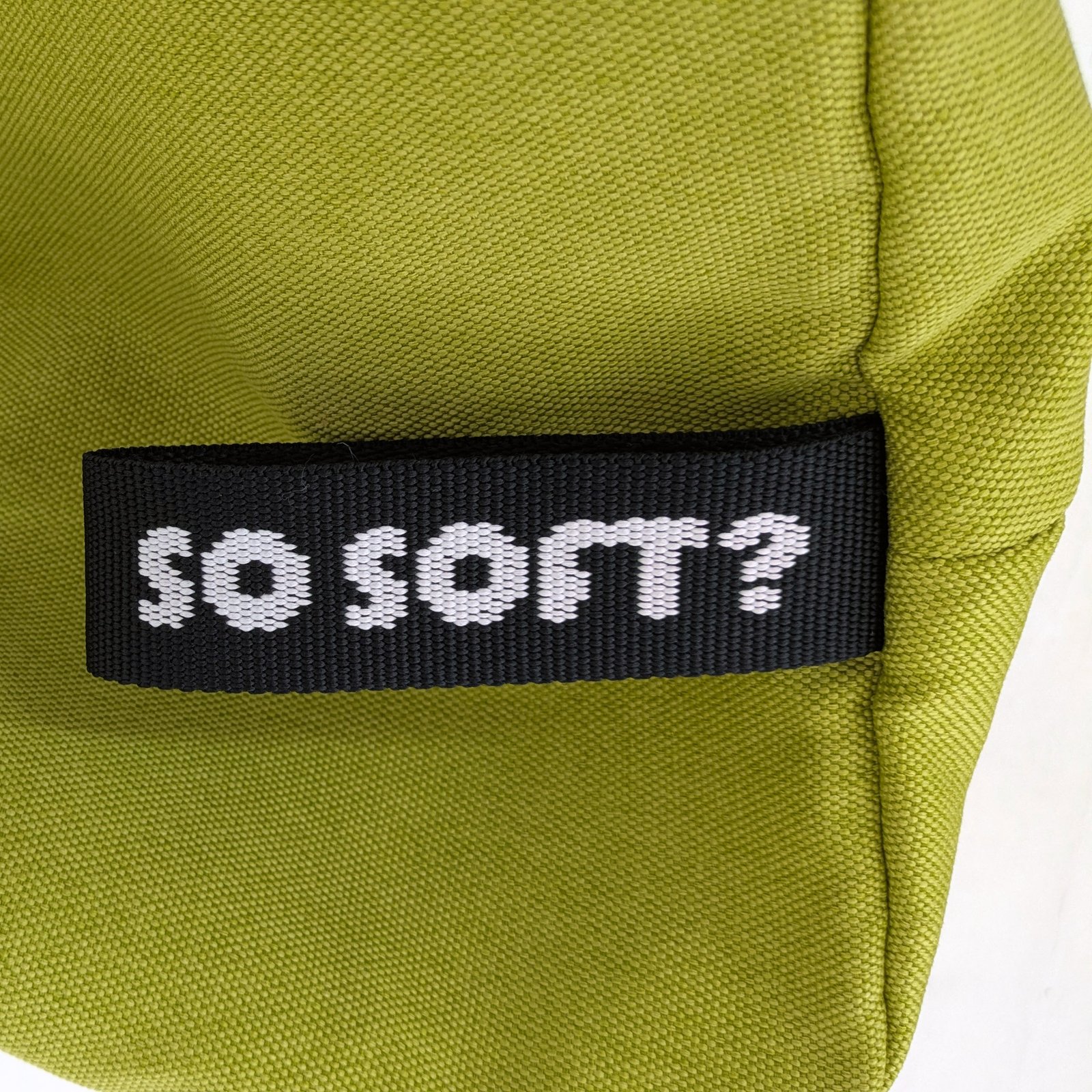 Lime Green Fabric Lounger Bean Bag – Sculpted Chair with Handle