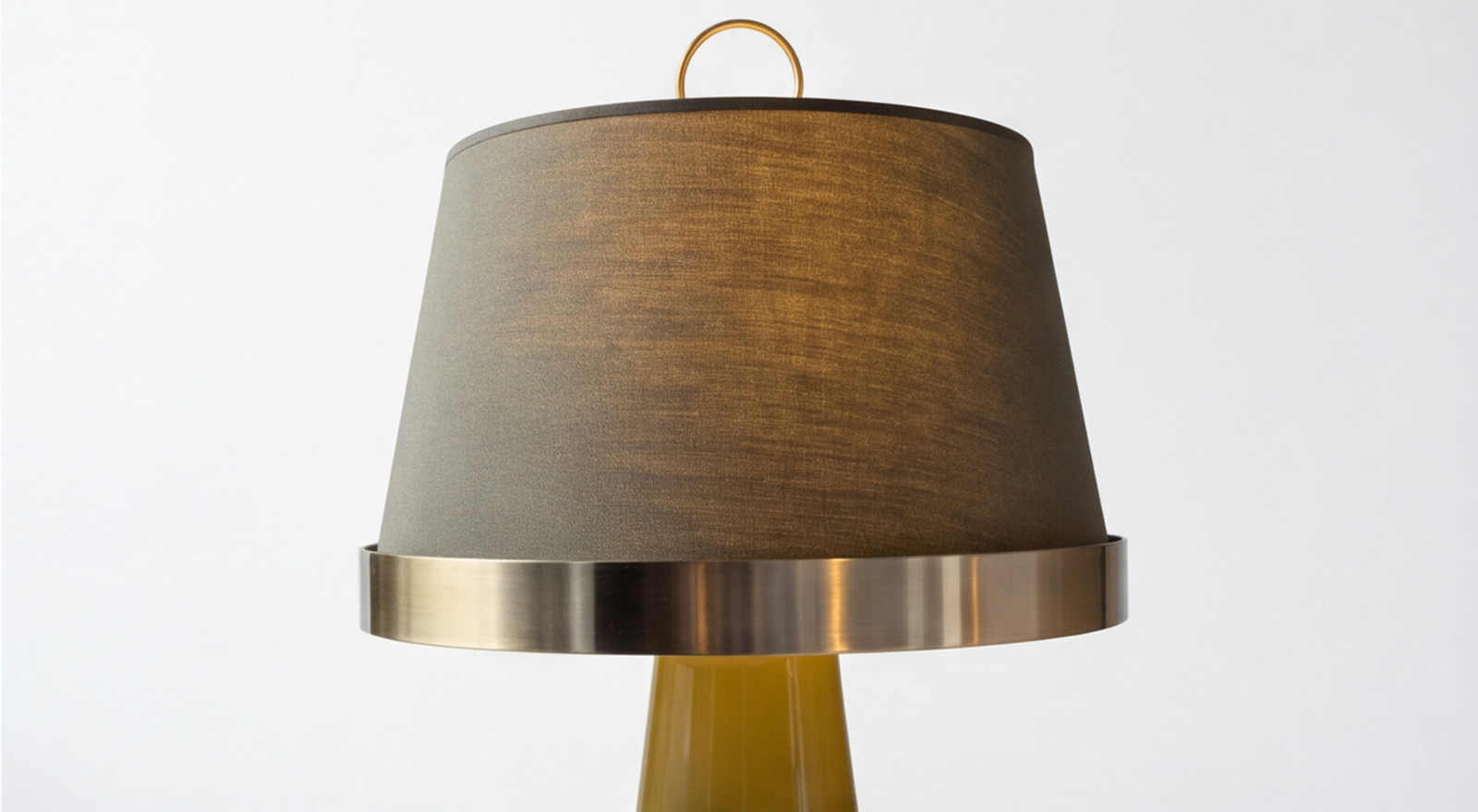 Corsetto Table Lamp – Mustard Ceramic Base with Charcoal Linen Shade