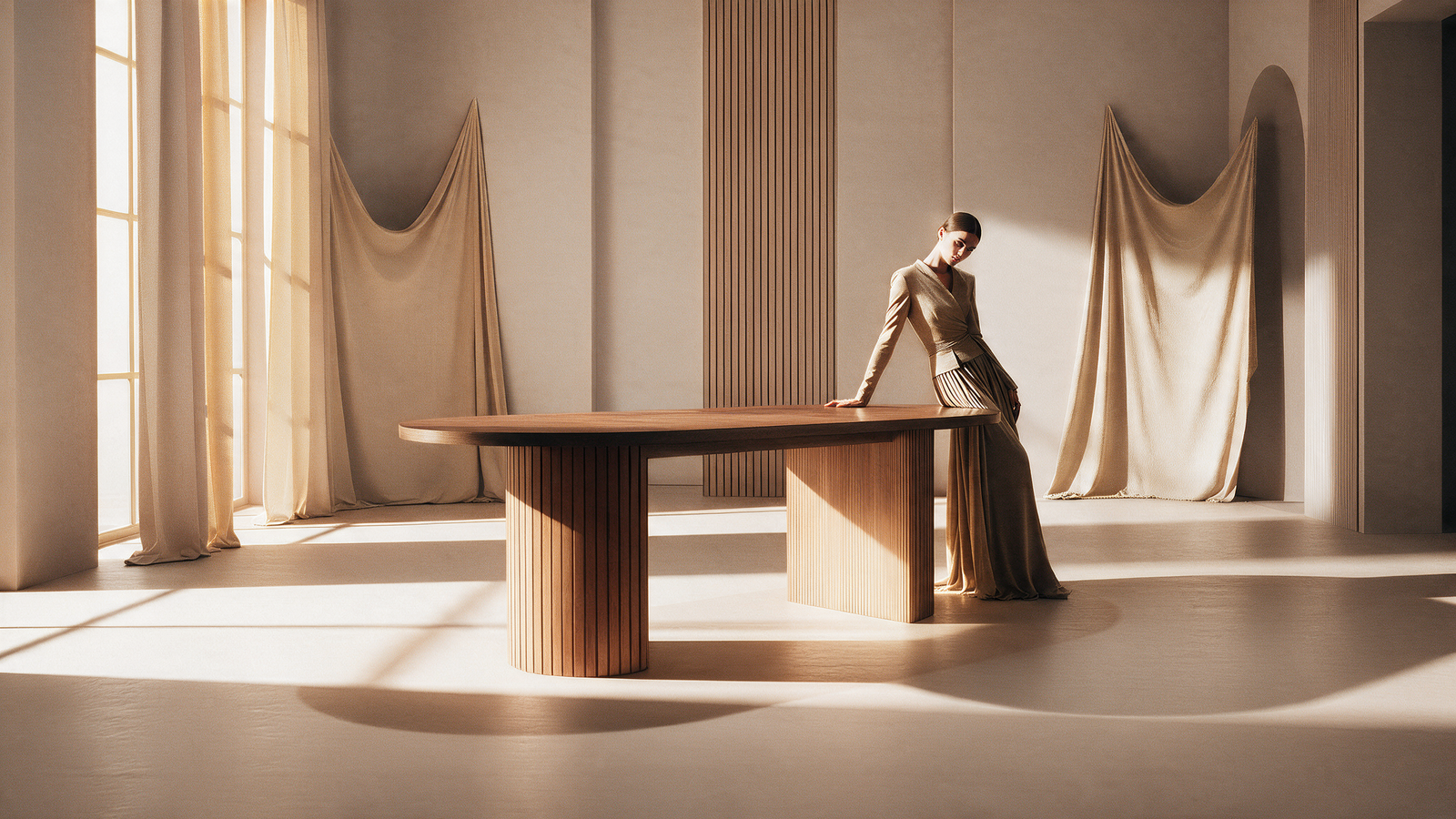 Extendable Round Dining Table with Bench | Transformer