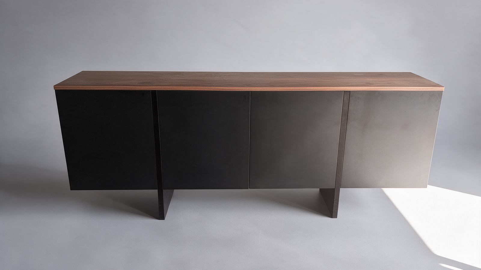 Walnut and black sideboard – view 2
