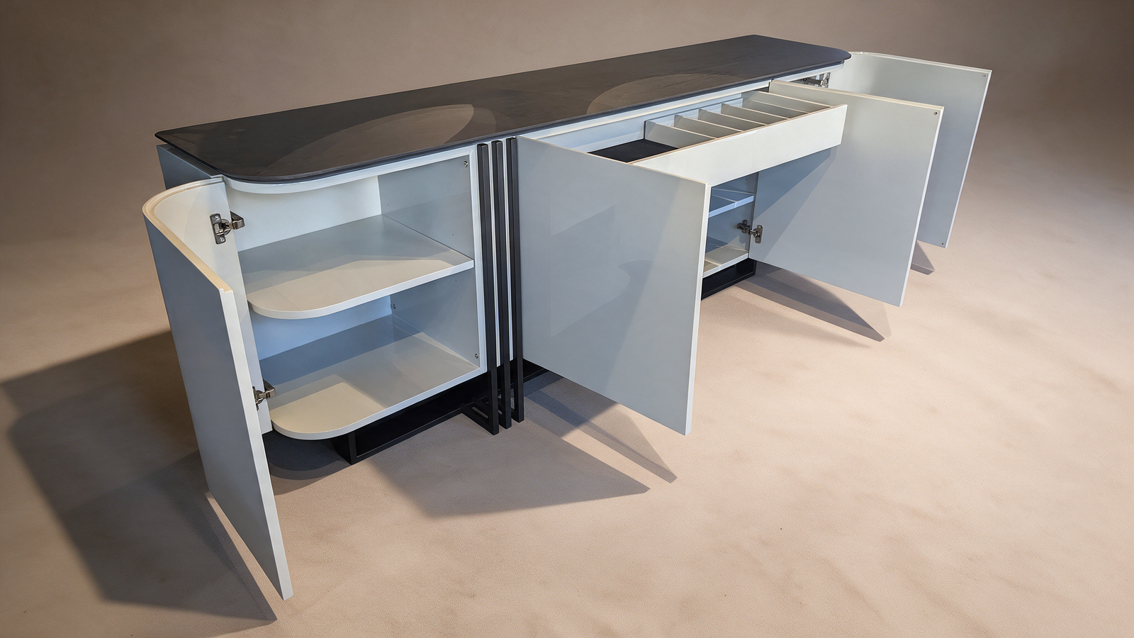White gloss sideboard – view 3